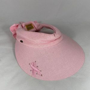 Scala Visor Hat Hot Pink Ribbon Breast Cancer Logo NWT